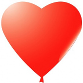 Шар латекс Сердце 10"/ВП пастель 015 Красное (100шт) Китай