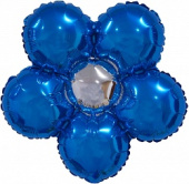 Шар фольга фигура Цветок воздух синий 18" 43л FL