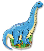 Шар фольга фигура Динозавр Диплодок синий 110х66см 109л26"х43" Fm