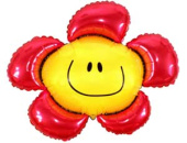 Шар фольга мини Цветочек красный солнечная улыбка Fm