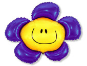 Шар фольга фигура Цветок солнечная улыбка фиолетовый 88х104см 139л 35"х41" Fm