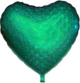 Шар фольга без рисунка 22" сердце голография Зеленое CY