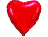 Шар фольга без рисунка 4" сердце металлик Красное Fm