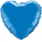 Шар фольга без рисунка 4" сердце металлик Синее Fm