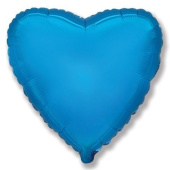 Шар фольга без рисунка 18'' сердце Синее металлик Fm