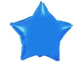 Шар фольга без рисунка 9" звезда металлик Синяя Fm