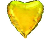 Шар фольга без рисунка 9'' сердце металлик Золото Gold Fm