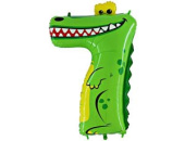 Шар фольга Цифра 36"/GR животные "7" Крокодил в упак (914см)
