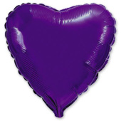 Шар фольга без рисунка 18'' сердце Фиолетовое Violet металлик Fm