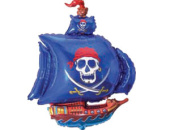 Шар фольга мини Корабль пиратский синий Fm