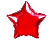 Шар фольга без рисунка 18'' звезда Красная Red металлик Fm