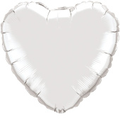 Шар фольга без рисунка 18'' сердце Серебро Silver металлик Fm