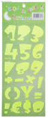 Наклейка пластик фосфорная 14х36см Numbers
