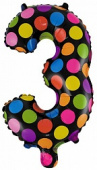 Шар фольга Цифра 16''/FL с клапаном Супер Яркий "3" Шар фольга Цифра 16''/FL с клапаном Супер Яркий "3"