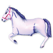 Шар фольга фигура Лошадь белая 75х107см 120л 29"х42" Fm