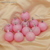Игрушки на елку Шары   4см Шарики розовый блеск (уп12)