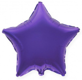 Шар фольга без рисунка 30" звезда металлик Фиолетовая Violet Fm