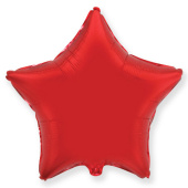 Шар фольга без рисунка 30" звезда Красная Red металлик Fm