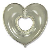 Шар фольга фигура без рисунка Сердце вырубка Серебро Silver 30" 75см An