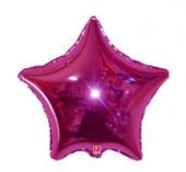 Шар фольга без рисунка 9" звезда металлик Фуксия малиновая Fm