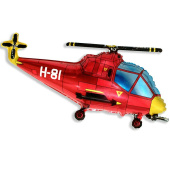 Шар фольга мини Вертолет красный Fm