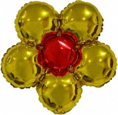 Шар фольга фигура Цветок воздух золото 18'' 73л FL