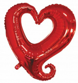 Шар фольга фигура без рисунка Цепь сердец Красный 18'' FL