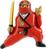 Шар фольга фигура Ниндзя Красный 81см 32'' GR