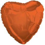 Шар фольга без рисунка 18'' сердце Оранжевое темное пастель CTI