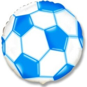 Шар фольга с рисунком 18''/Fm круг Футбольный мяч Синий