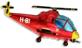Шар фольга фигура Вертолет красный 56х96см 81л 22"х38" Fm
