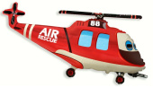 Шар фольга фигура Вертолет спасательный 56х96см 81л 22"х38" Fm