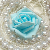 Украшение декор Цветы фоамеран Розы Большие Голубые (5шт)