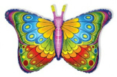 Шар фольга фигура Бабочка кокетка фуксия 38" 97см Fm