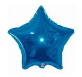 Шар фольга без рисунка 30" звезда металлик Синяя Blue Fm 