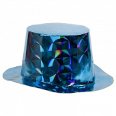 Шляпа фольга Цилиндр голография синий