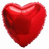 Шар фольга без рисунка 18'' сердце Красная Red металлик Fm