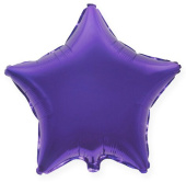 Шар фольга без рисунка 18'' звезда Фиолетовая Purple металлик Fm
