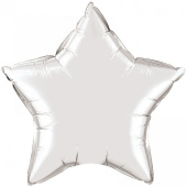 Шар фольга без рисунка 18'' звезда Серебро Silver металлик Fm