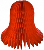 Украшение декор фигура бумага Колокол Красный 30см