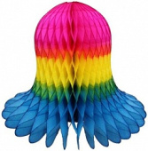 Украшение декор фигура бумага Колокол Разноцветный 30см