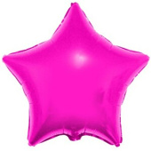 Шар фольга без рисунка 18'' звезда Фуксия Малиновая металлик КА