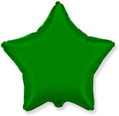 Шар фольга без рисунка 18'' звезда Зеленая Green металлик КА