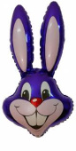 Шар фольга фигура голова Кролик фиолетовый 90х58см 78л 23"х35" Fm