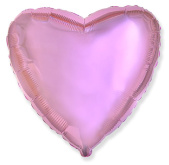 Шар фольга без рисунка 18'' сердце Нежно розовый металлик Fm