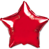 Шар фольга без рисунка 4" звезда металлик Красная Fm