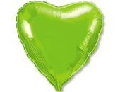 Шар фольга без рисунка 18'' сердце Зеленое Лайм металлик Fm