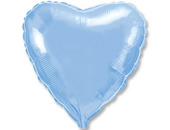 Шар фольга без рисунка 18'' сердце Голубое Blue металлик Fm