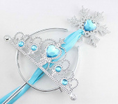 Набор карнавальный Принцессы Снежинка (ободок корона волшебная палочка)