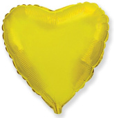 Шар фольга без рисунка 9'' сердце Золото Gold металлик Fm